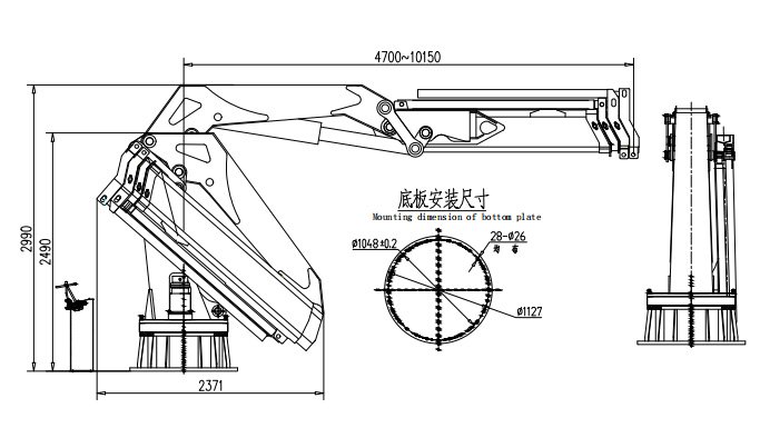 12Ton knuckle boom marine crane details 1