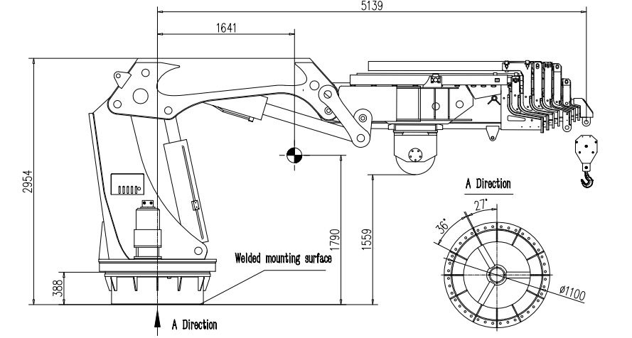 20Ton knuckle boom marine crane details 1