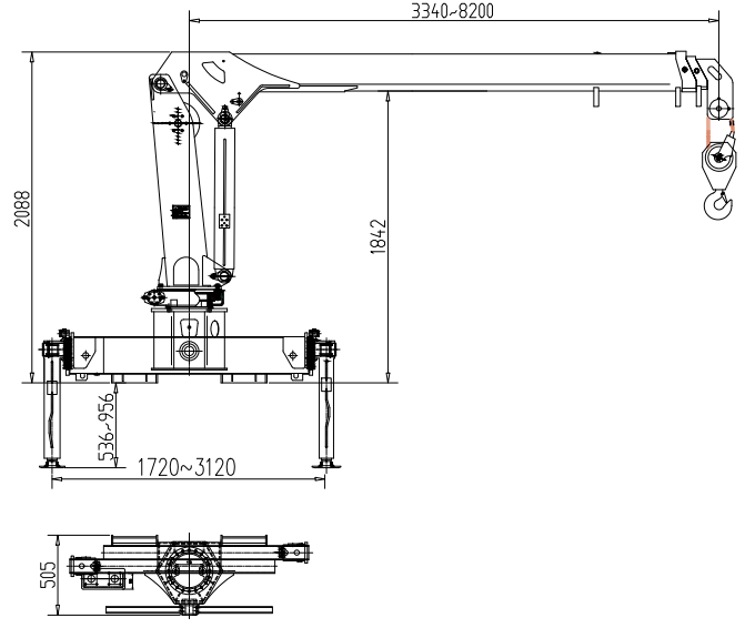 2Ton Telescopic boom truck mounted crane 1