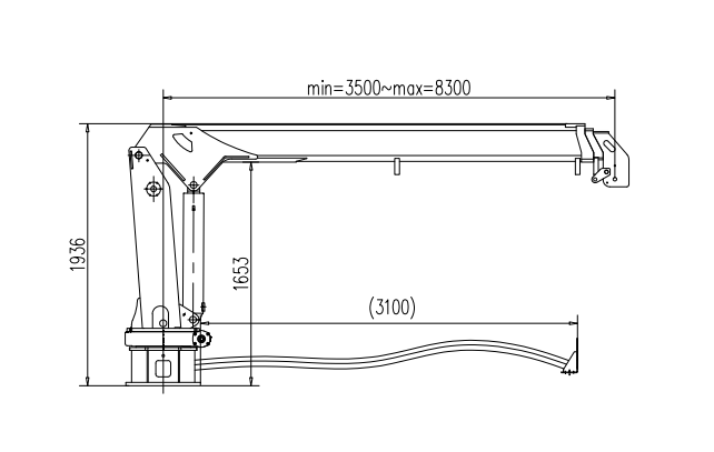 4Ton telescopic boom marine crane 1