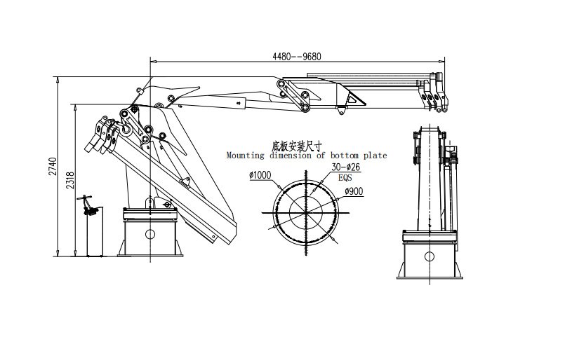 8Ton knuckle boom marine crane details 1