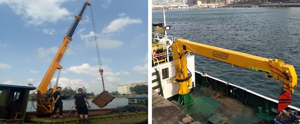 telescopic boom marine crane Application